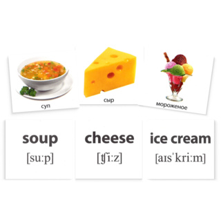 Набор из 20 карточек. Запоминай английские слова. Food. Продукты питания