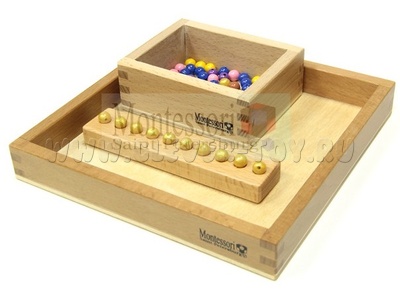 Игровой набор Монтессори «Форма для перекладывания 10 бусин с подносом»