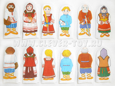 Набор пальчиковых кукол "Семья русская" (6 шт.)
